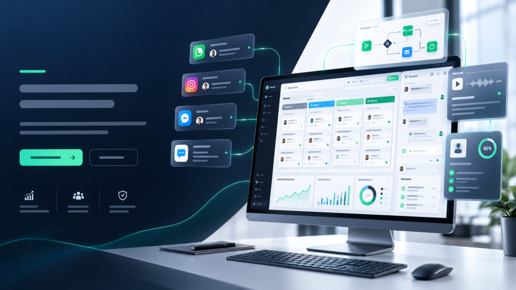CRM5M5 com WhatsApp, IA e atendimento omnichannel